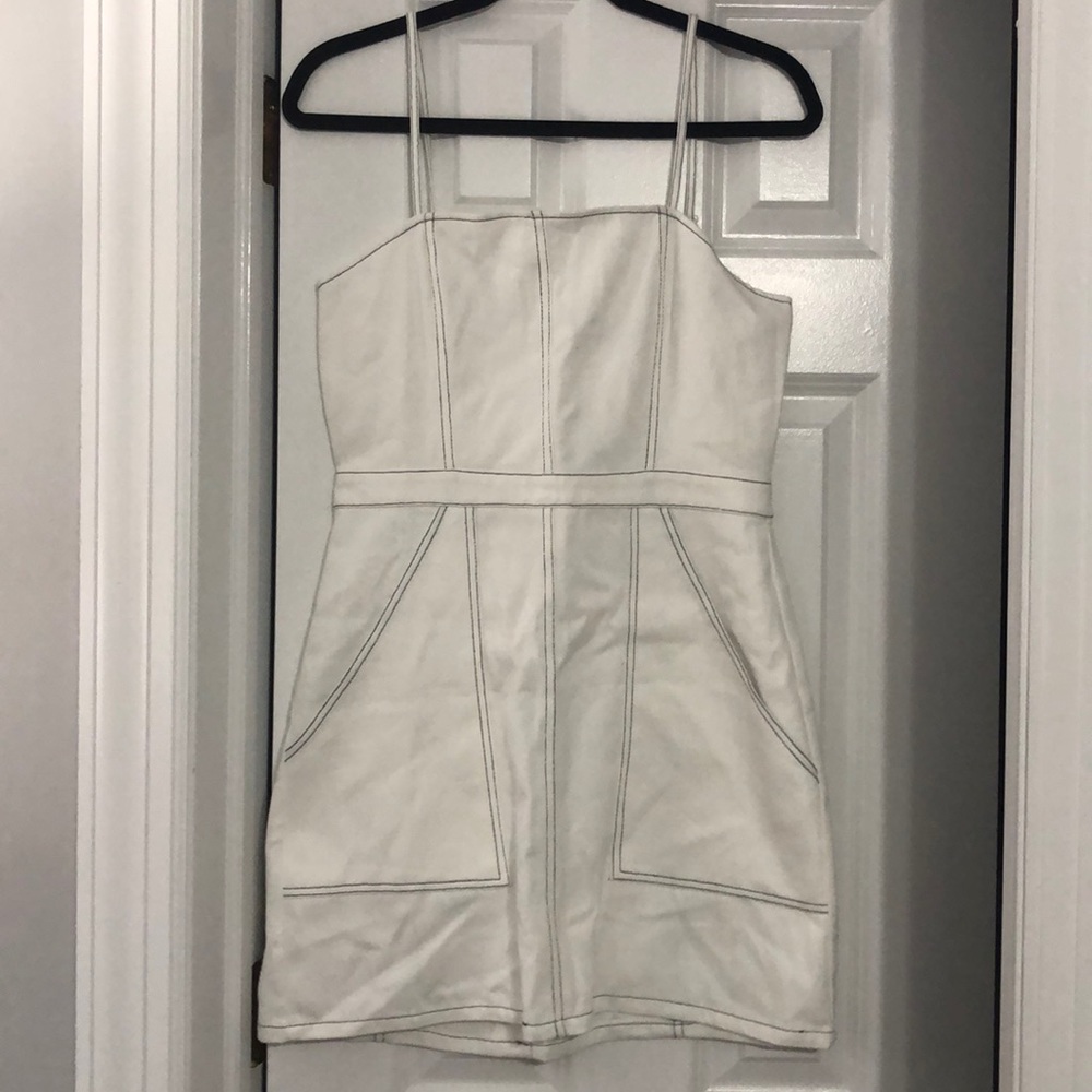 Charlotte Russe white denim zip up dress